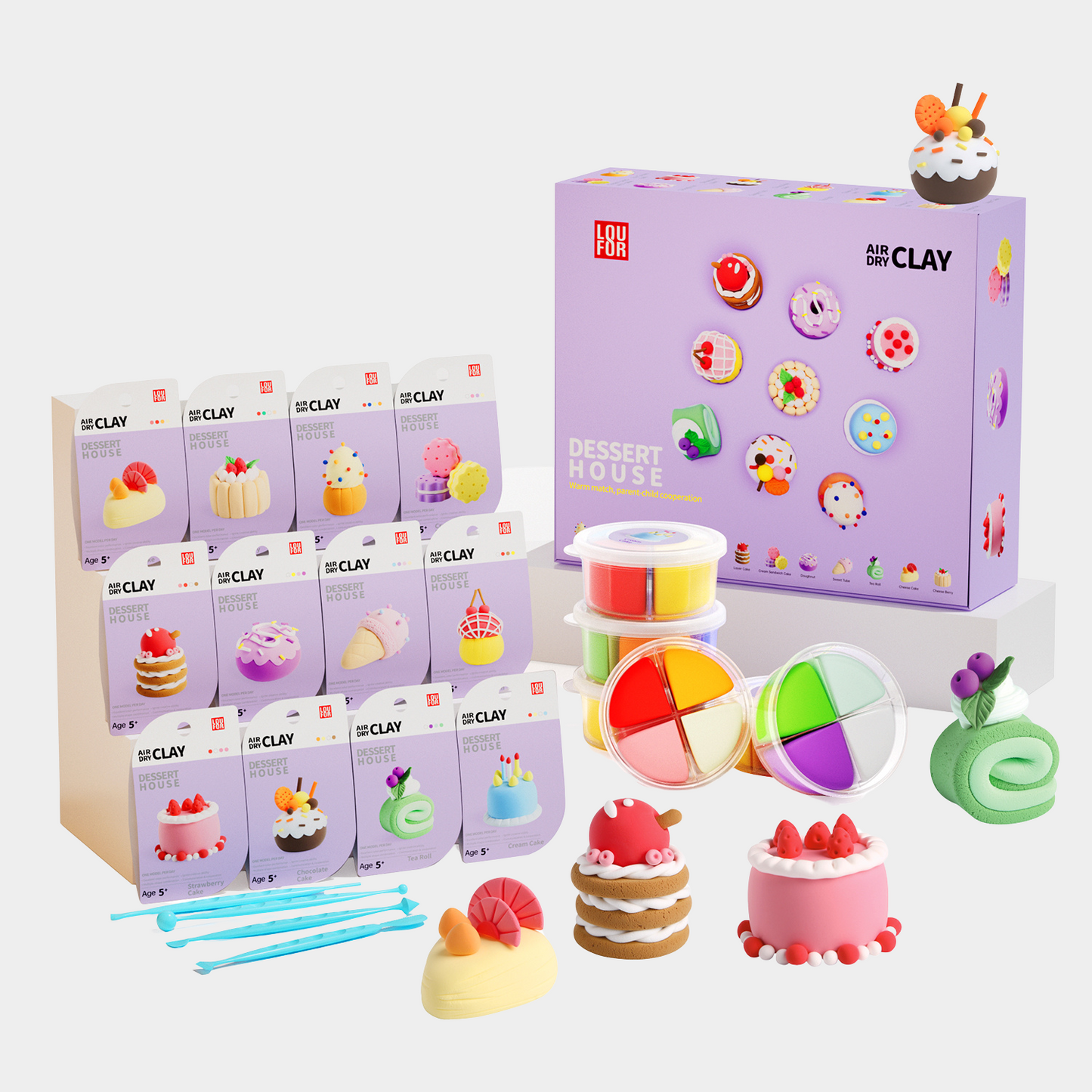 Loufor Air Dry Clay Kit for Kids-Dessert House