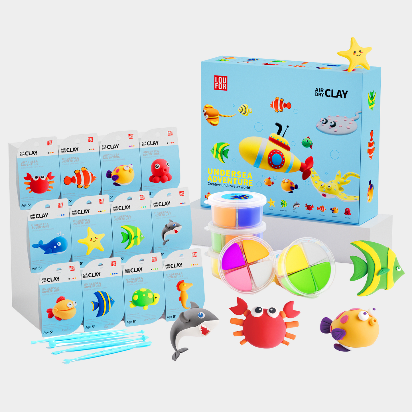 Loufor Air Dry Clay Kit for Kids-Undersea Adventure