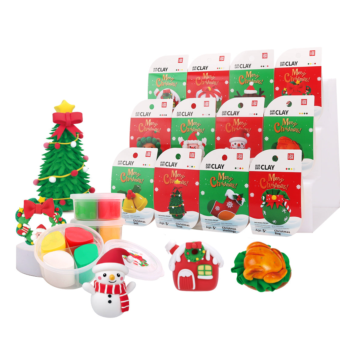 Loufor Air Dry Clay Kit for Kids-Merry Christmas