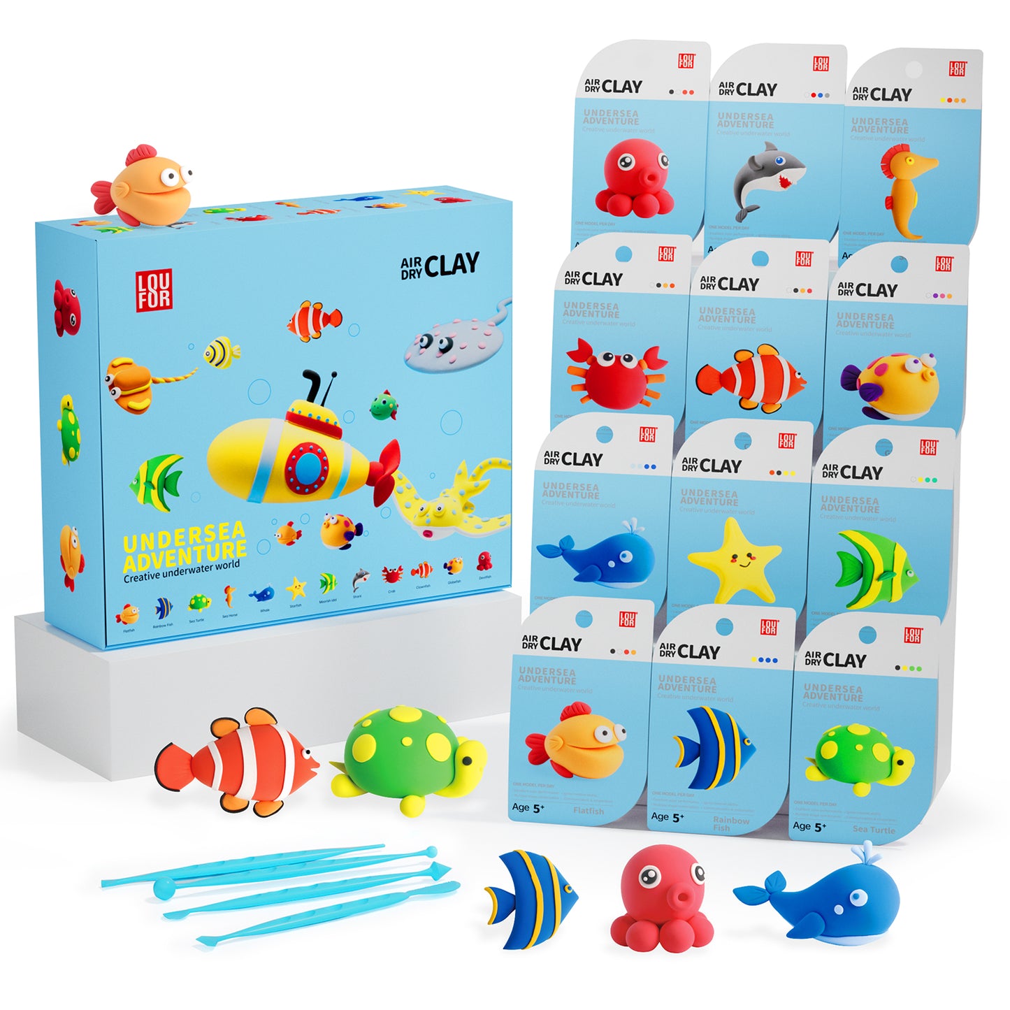 Loufor Air Dry Clay Kit for Kids-Undersea Adventure