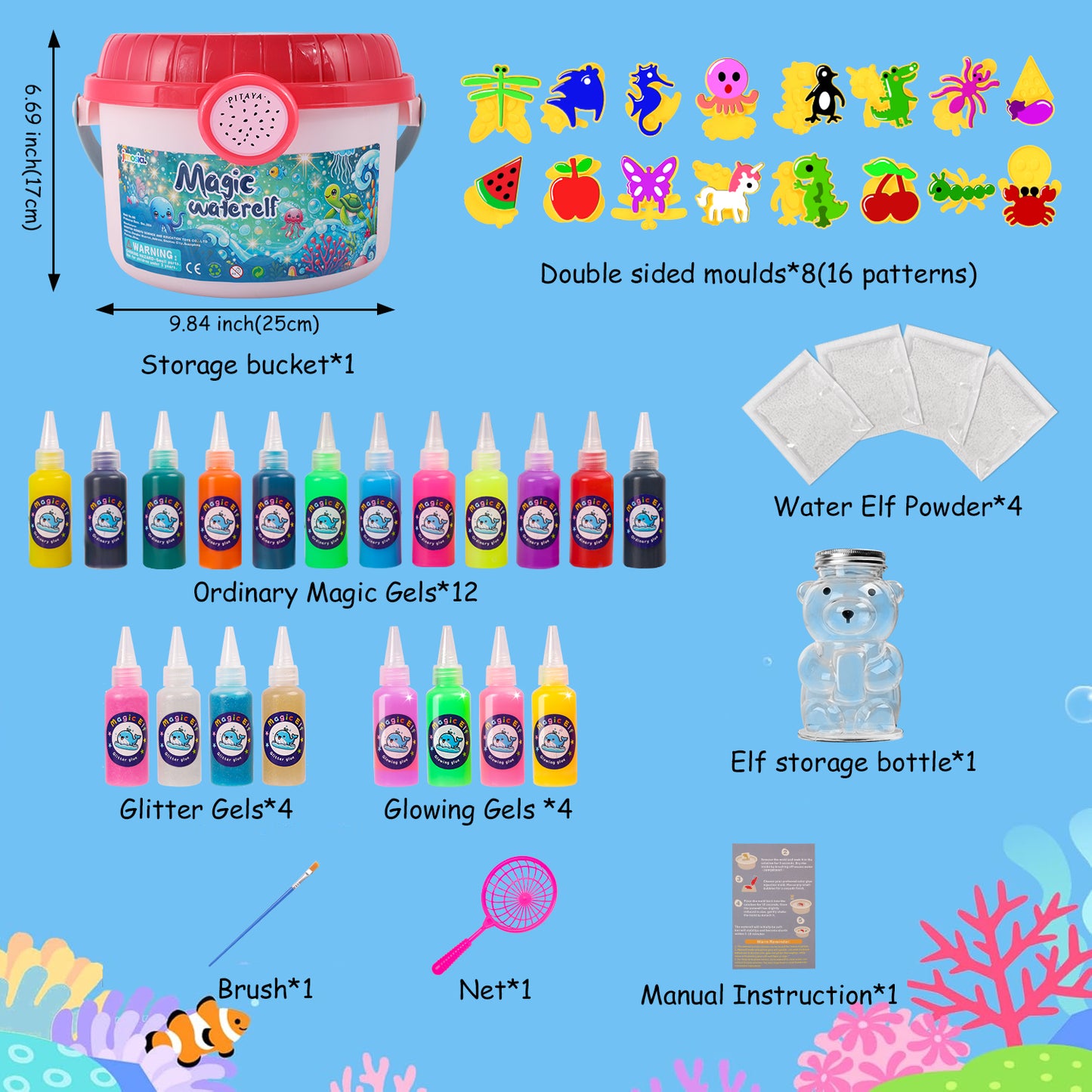 Magic Water Elf  Kit for Kids-Dragon fruit bucket