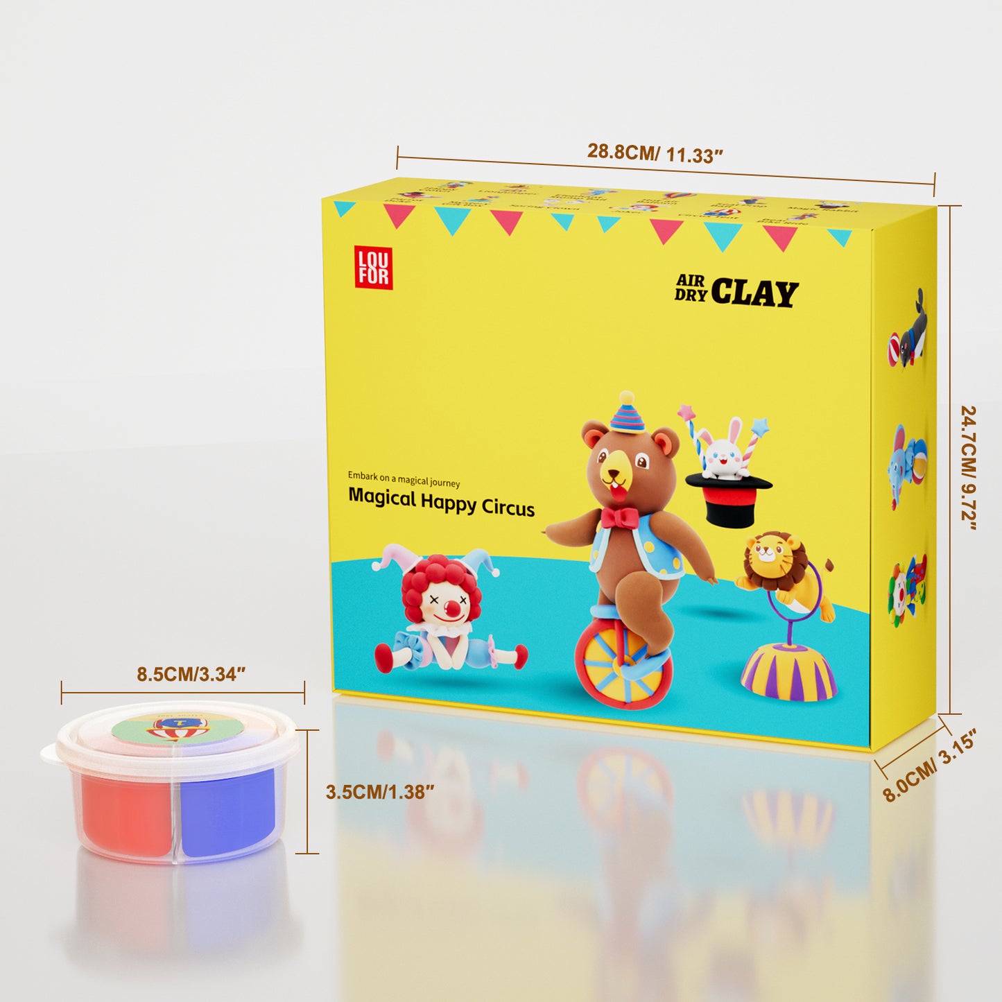 Loufor Air Dry Clay Kit for Kids-Magical Happy Circus