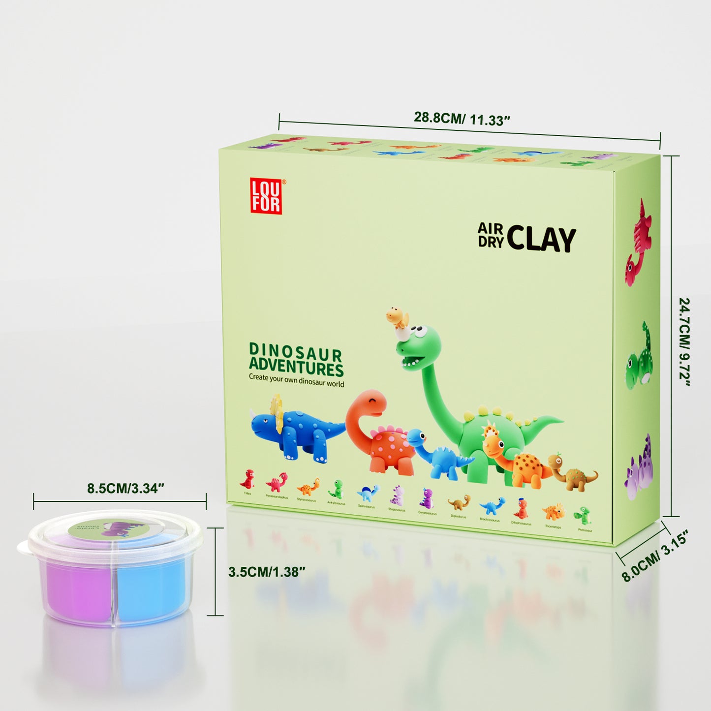 Loufor Air Dry Clay Kit for Kids-Dinosaur Adventures