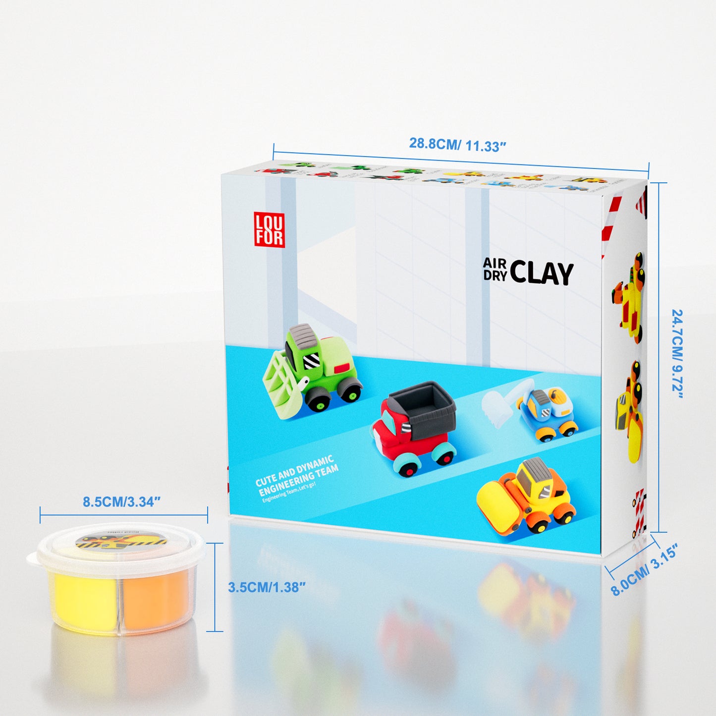 Loufor Air Dry Clay Kit for Kids-Cute Engineering Team