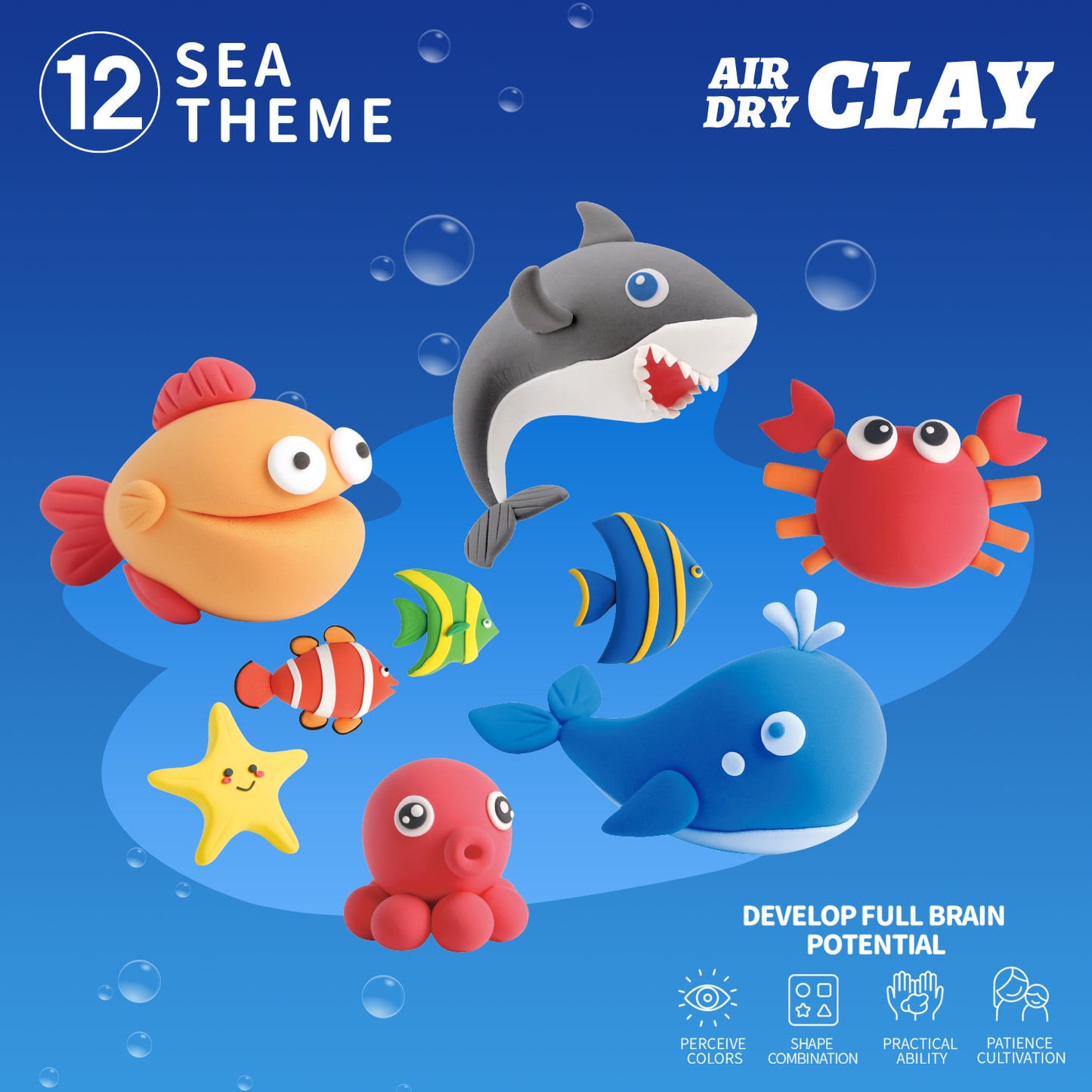 Loufor Air Dry Clay Kit for Kids-Undersea Adventure