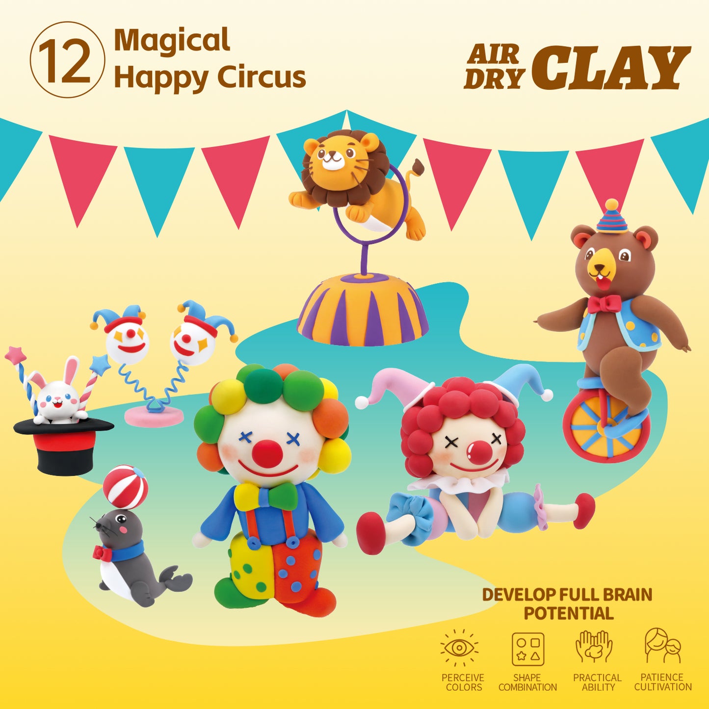 Loufor Air Dry Clay Kit for Kids-Magical Happy Circus